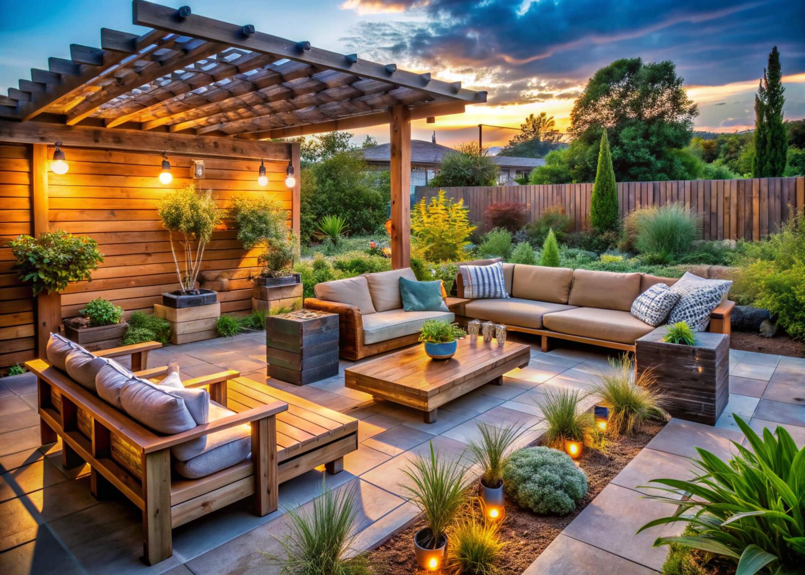 Restore your luxurious outdoor living space: expertly cleaned patio with beautiful stone and furniture near Mauston, Wisconsin