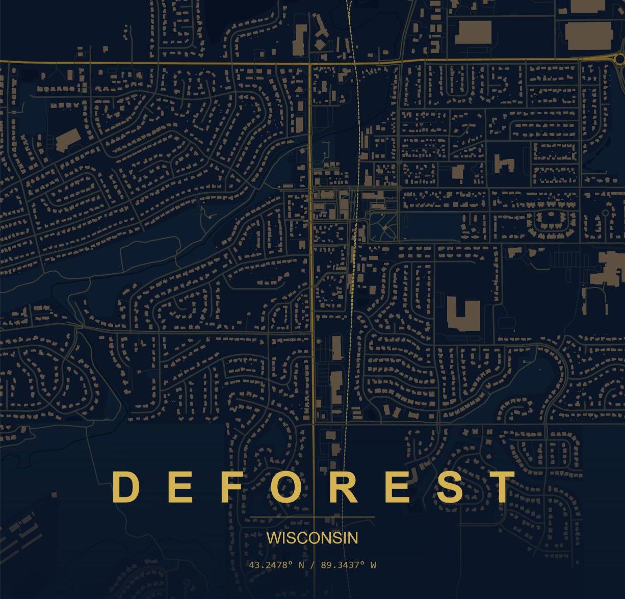 Map of DeForest Wisconsin