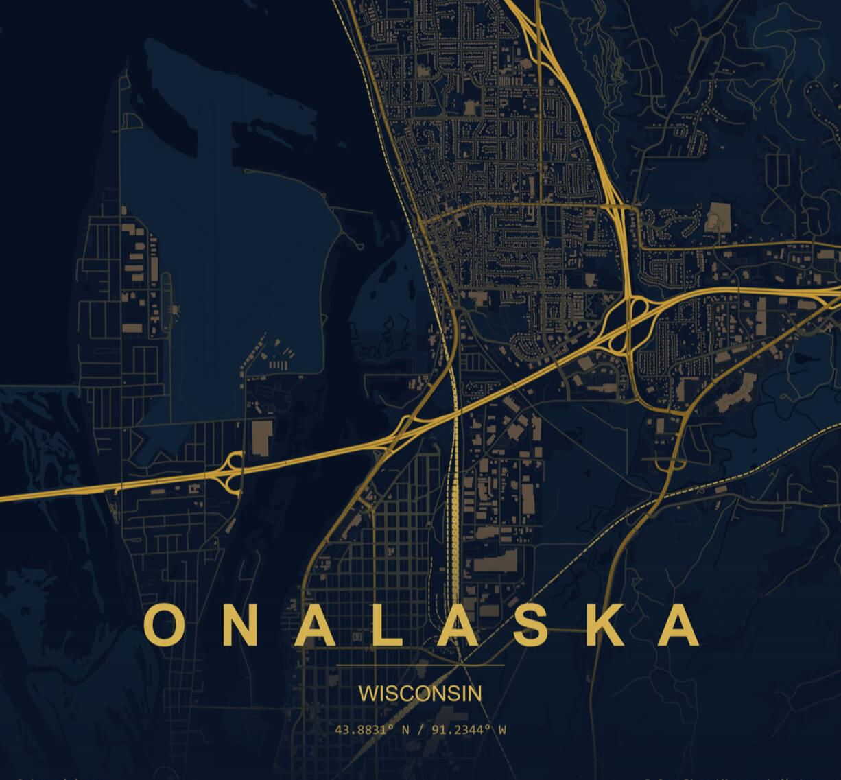 Map of Onalaska, Wisconsin! The Waterpark Capital of the world!
