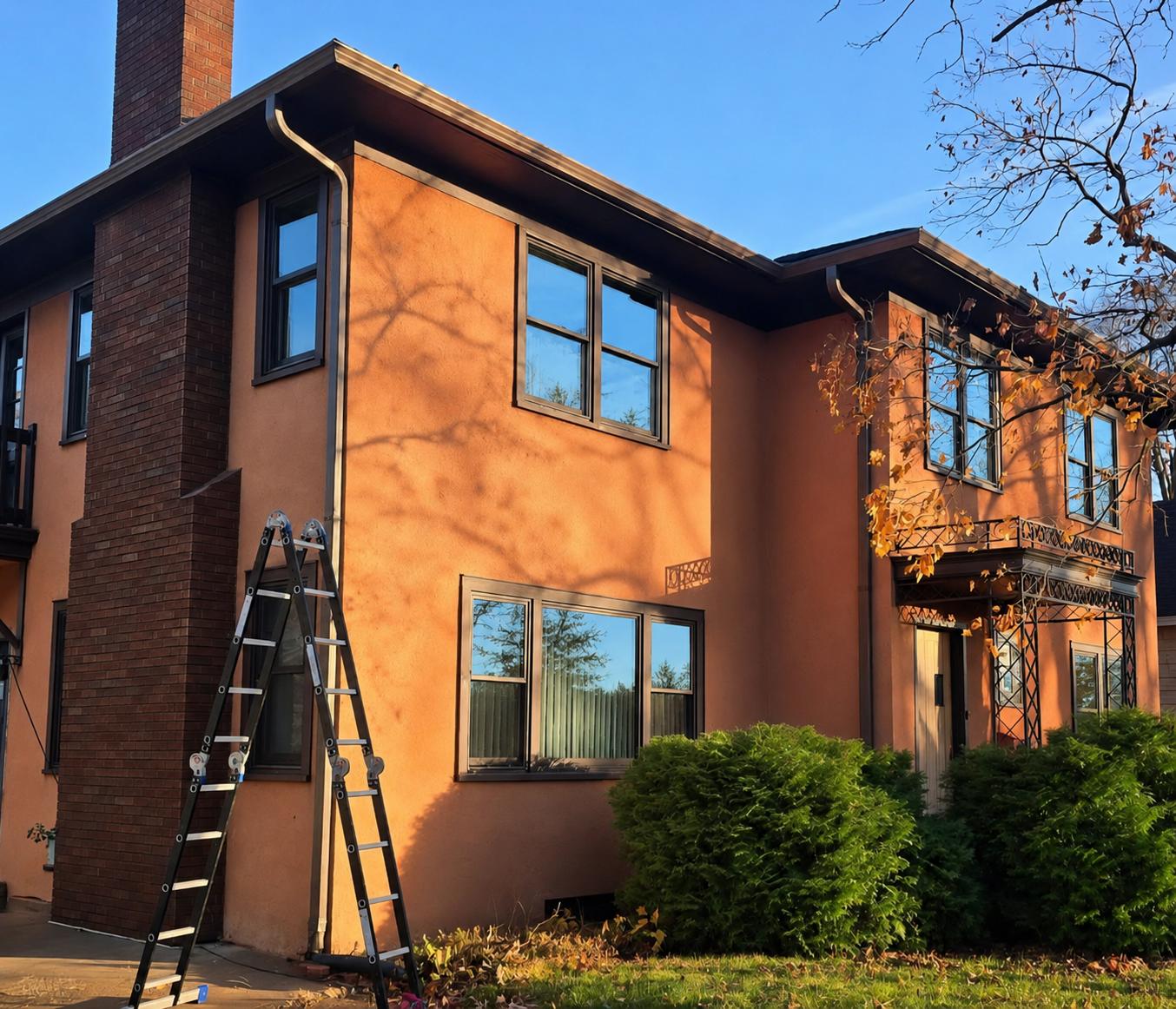 Building in Onalaska that was soft washed and received a window wash!