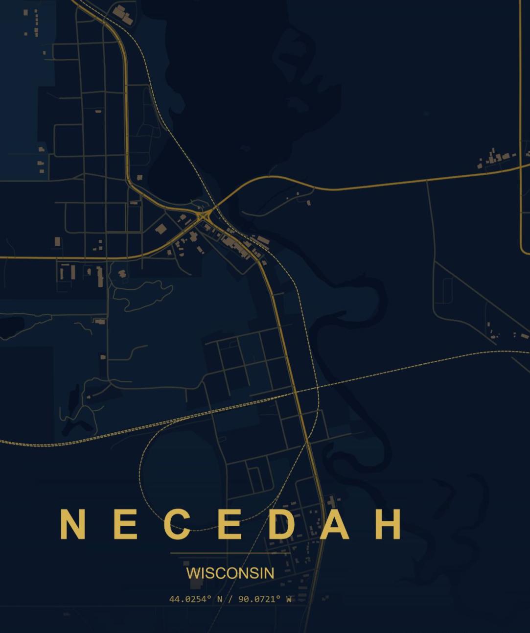 Map of Necedah, Wisconsin