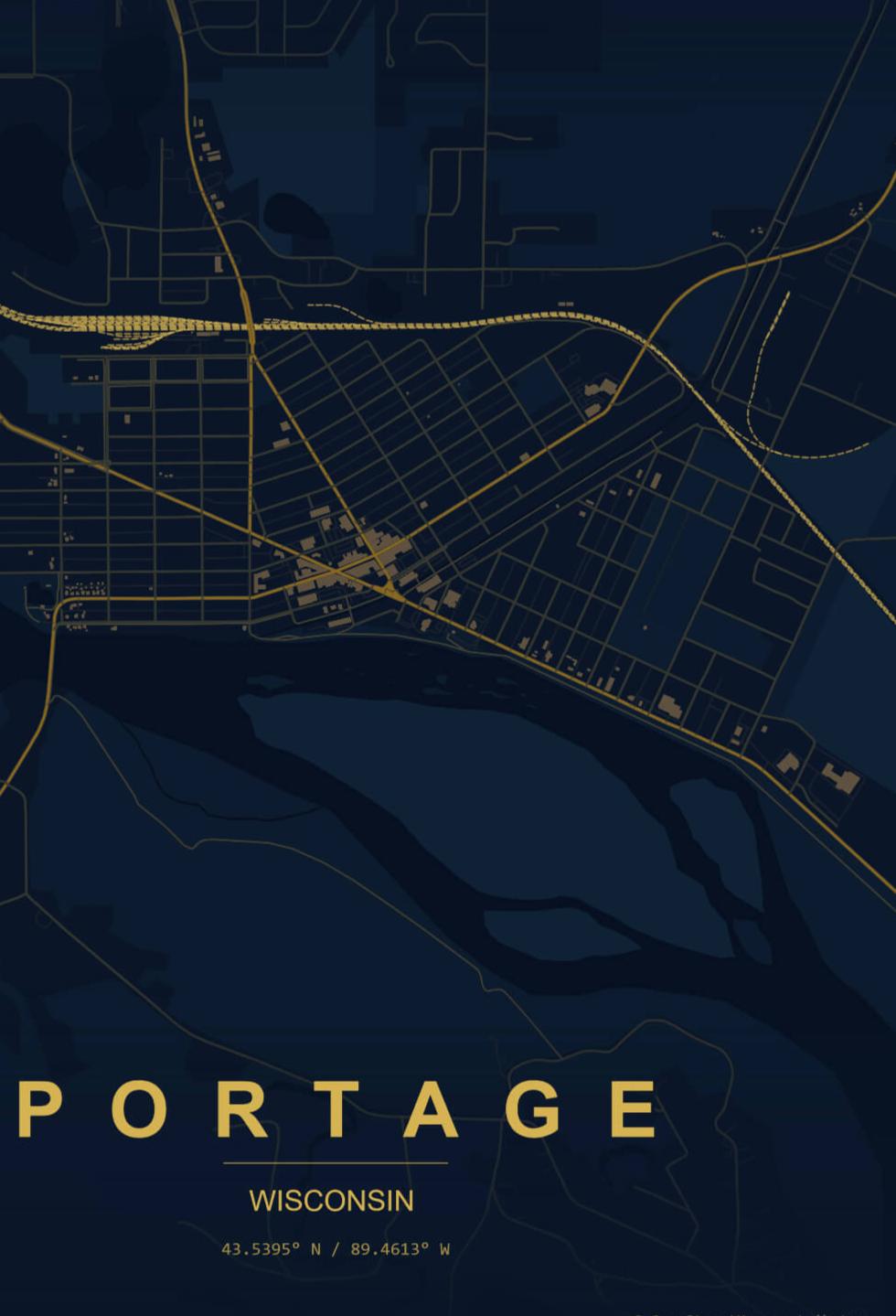 Map of Portage, Wisconsin