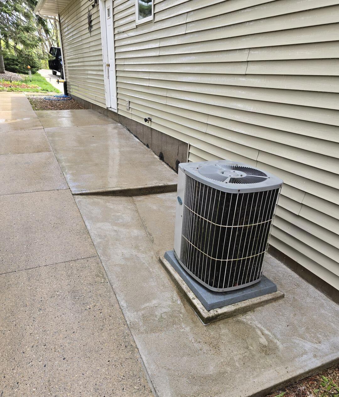 All the exterior surfaces of this Fitchburg, Wisconsin home received a deep wash from our crew
